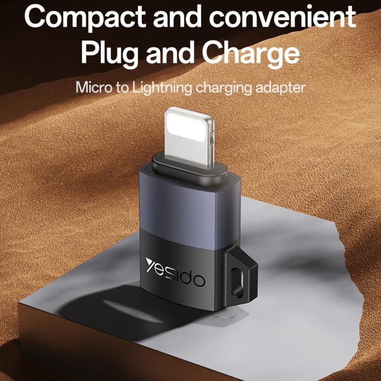 Yesido GS30 Micro USB Female to 8 Pin Male 12W Charging Adapter - Black