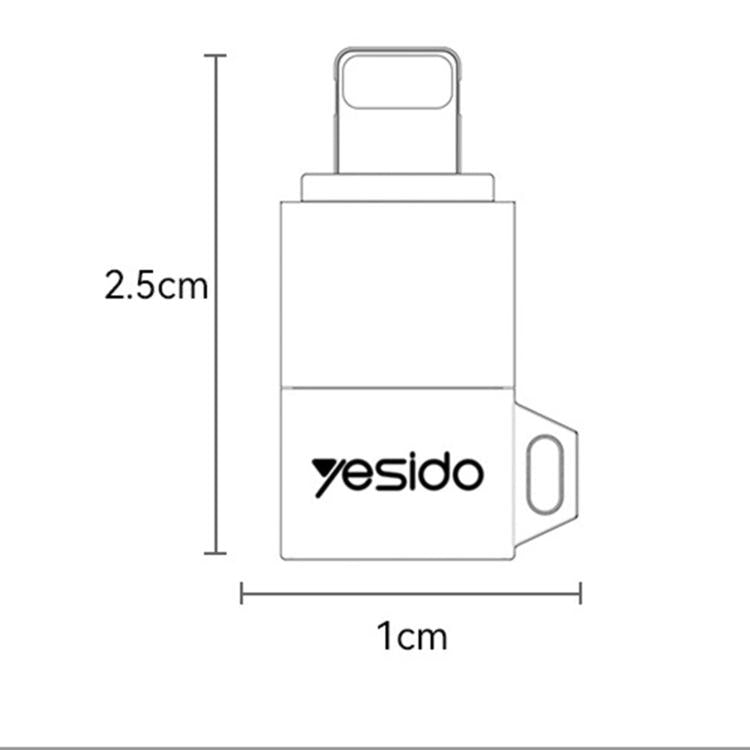 Yesido GS30 Micro USB Female to 8 Pin Male 12W Charging Adapter - Black