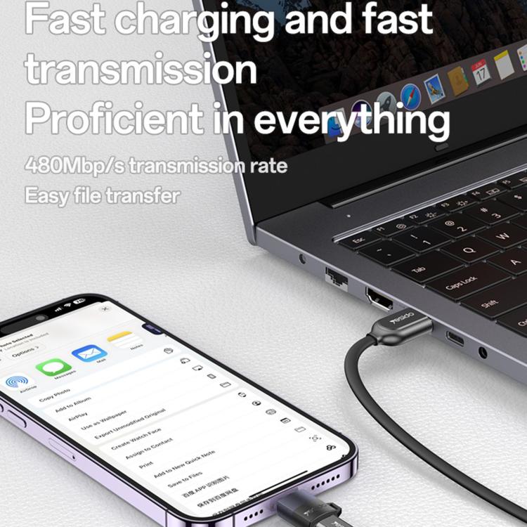 Yesido GS30 Micro USB Female to 8 Pin Male 12W Charging Adapter - Black