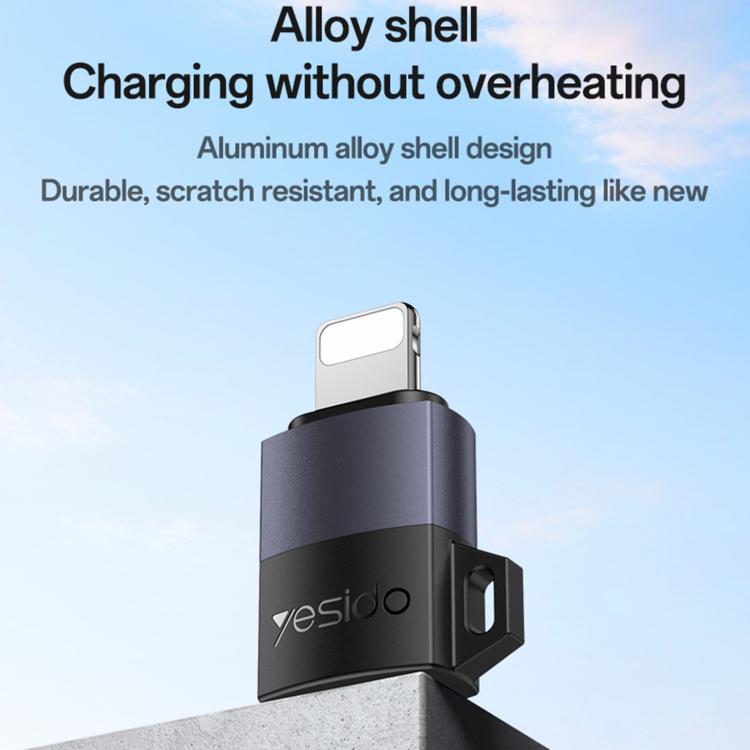 Yesido GS30 Micro USB Female to 8 Pin Male 12W Charging Adapter - Black
