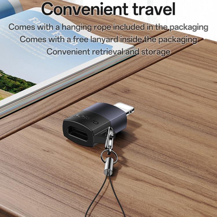 Yesido GS30 Micro USB Female to 8 Pin Male 12W Charging Adapter - Black