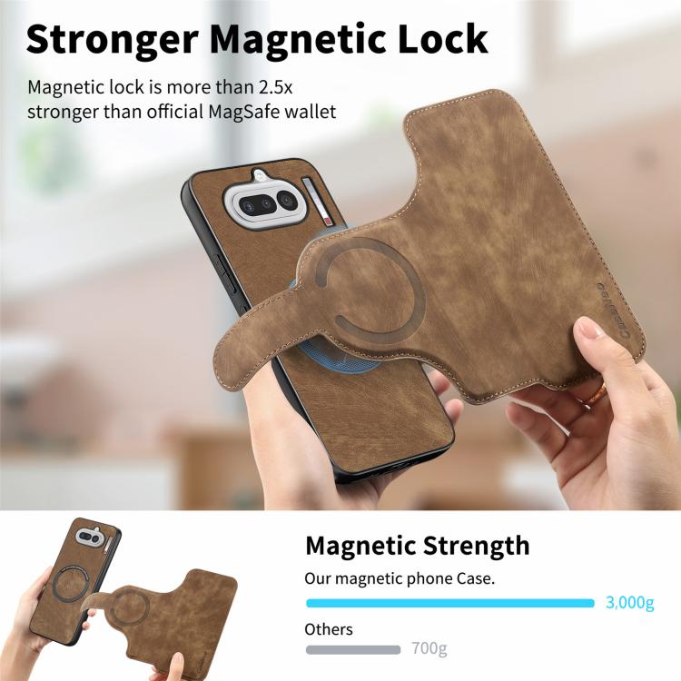For Nothing Phone 4a CaseNeo MagSafe RFID Anti-theft Retro Leather Phone Case
