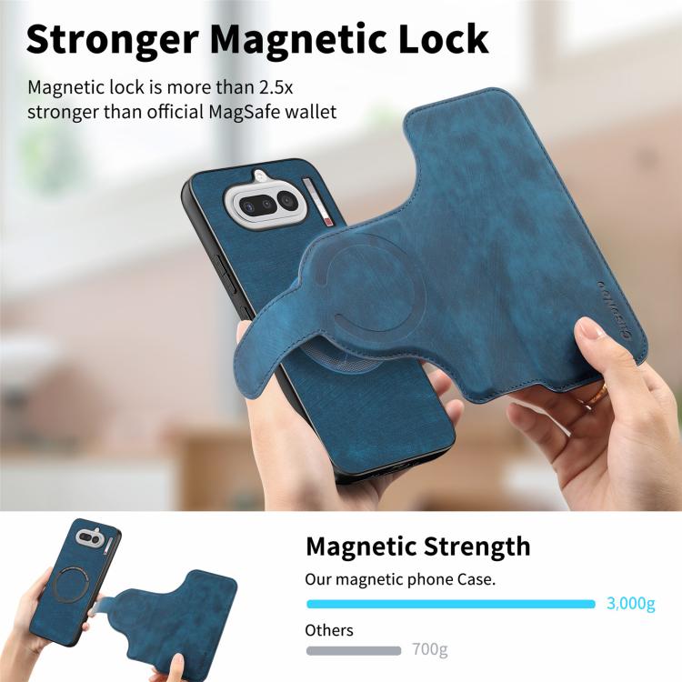 For Nothing Phone 4a CaseNeo MagSafe RFID Anti-theft Retro Leather Phone Case
