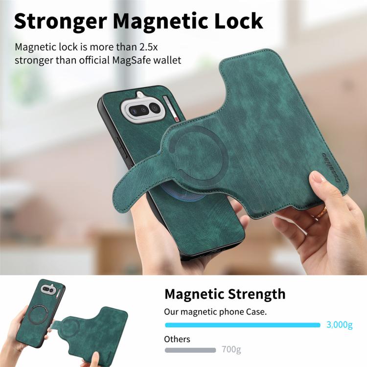 For Nothing Phone 4a CaseNeo MagSafe RFID Anti-theft Retro Leather Phone Case