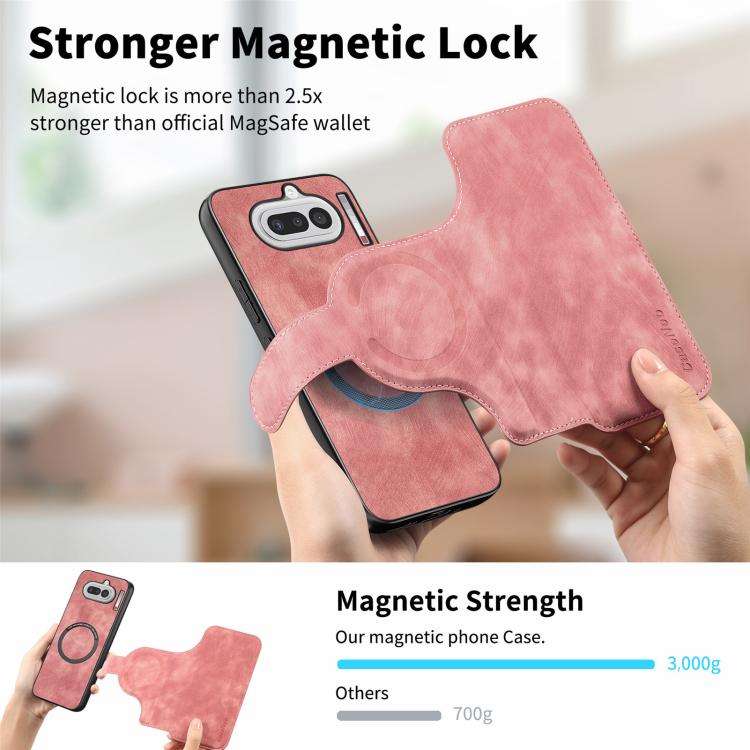 For Nothing Phone 4a CaseNeo MagSafe RFID Anti-theft Retro Leather Phone Case