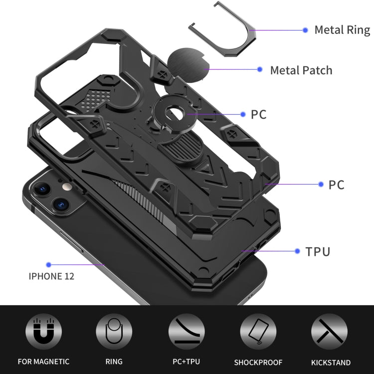 For iPhone 12 mini Iron Knight Series 2 in 1 PC + TPU Phone Case with Ring Holder