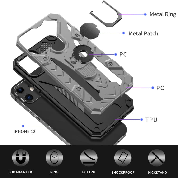 For iPhone 12 mini Iron Knight Series 2 in 1 PC + TPU Phone Case with Ring Holder