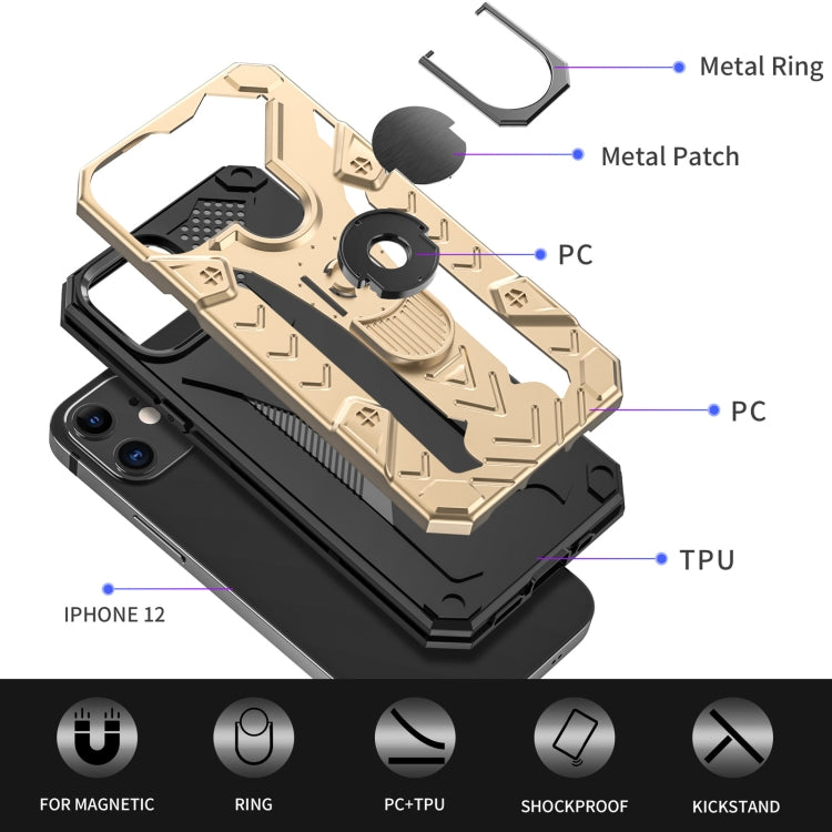 For iPhone 12 mini Iron Knight Series 2 in 1 PC + TPU Phone Case with Ring Holder