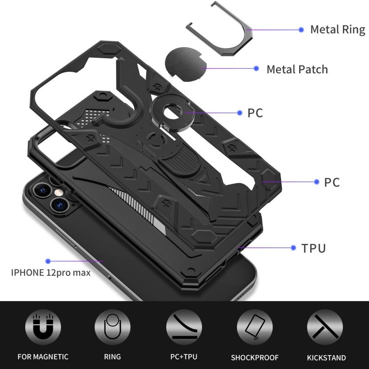 For iPhone 12 / 12 Pro Iron Knight Series 2 in 1 PC + TPU Phone Case with Ring Holder