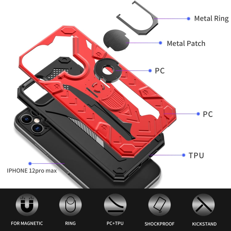 For iPhone 12 / 12 Pro Iron Knight Series 2 in 1 PC + TPU Phone Case with Ring Holder