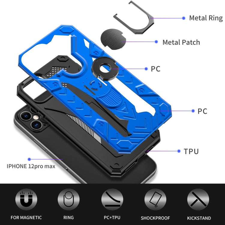 For iPhone 12 / 12 Pro Iron Knight Series 2 in 1 PC + TPU Phone Case with Ring Holder