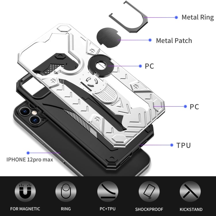 For iPhone 12 / 12 Pro Iron Knight Series 2 in 1 PC + TPU Phone Case with Ring Holder