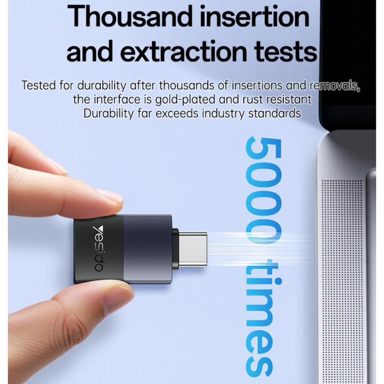 Yesido GS31 USB 3.0 Female to Type-C Male 18W Charging Adapter - Black