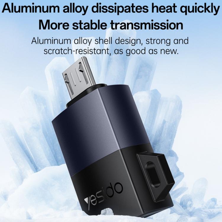 Yesido GS33 USB 2.0 Female to Micro USB Male 480Mbps Charging Adapter - Black
