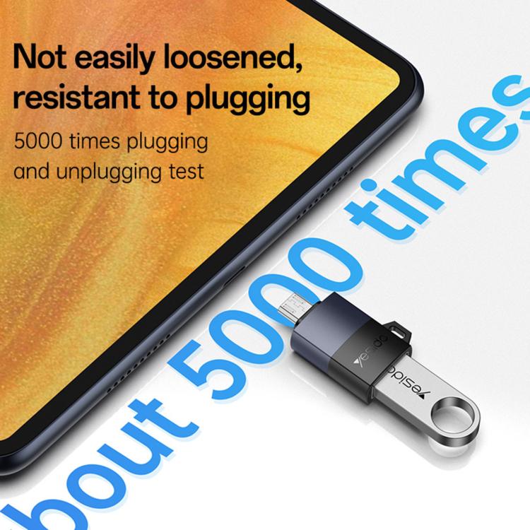 Yesido GS33 USB 2.0 Female to Micro USB Male 480Mbps Charging Adapter - Black