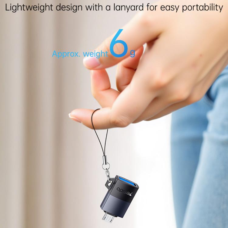 Yesido GS33 USB 2.0 Female to Micro USB Male 480Mbps Charging Adapter - Black