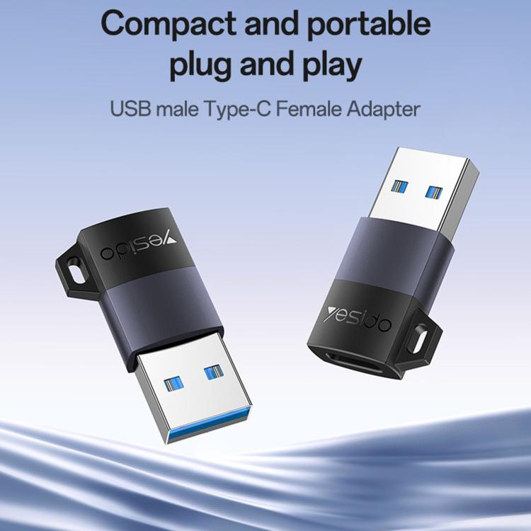 Yesido GS34 Type-C Female to USB 2.0 Male 480Mbps Charging Adapter - Black