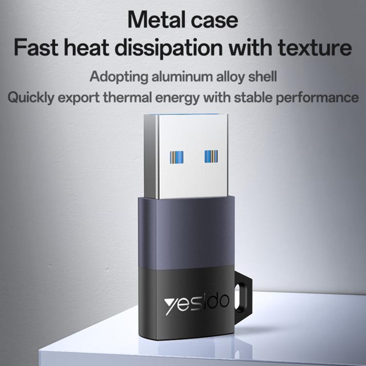 Yesido GS34 Type-C Female to USB 2.0 Male 480Mbps Charging Adapter - Black