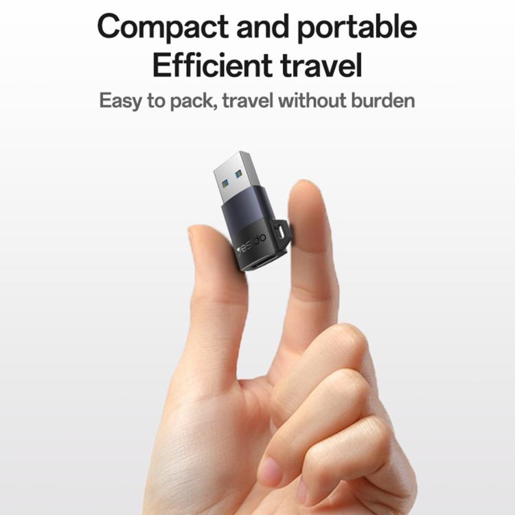 Yesido GS34 Type-C Female to USB 2.0 Male 480Mbps Charging Adapter - Black