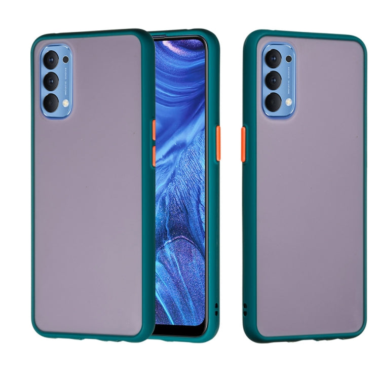 For OPPO Reno4 4G Skin Hand Feeling Series Shockproof Frosted PC+ TPU Protective Case