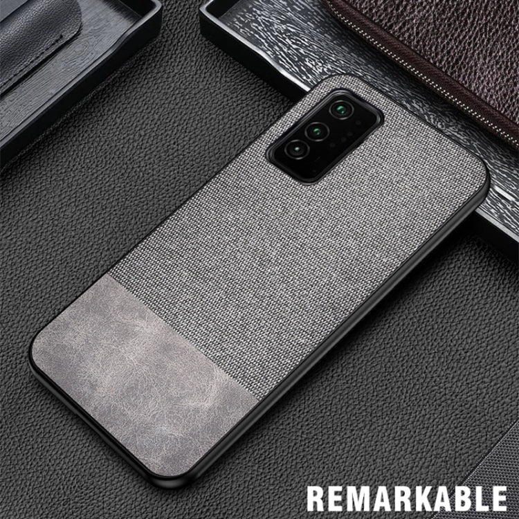 For Samsung Galaxy M31s Shockproof Splicing PU + Cloth Protective Case