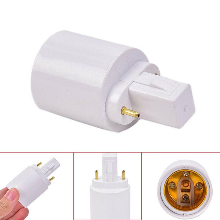 G23 to E27 E26 LED Halogen Light Bulb Lamp Base Socket Adapter Converter - White
