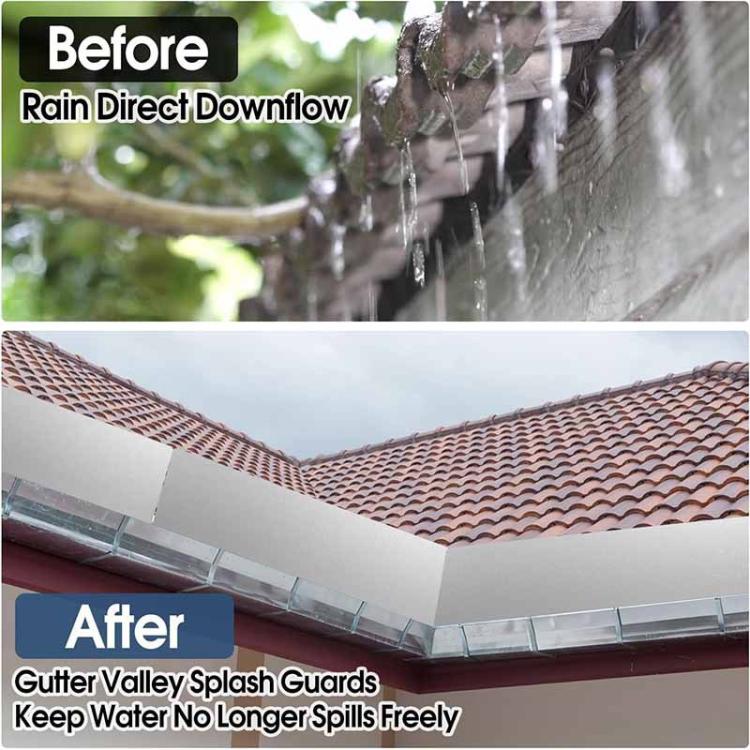 2pcs / Set Gutter Splash Guard for House Roof Rainwater Diverter - Silver