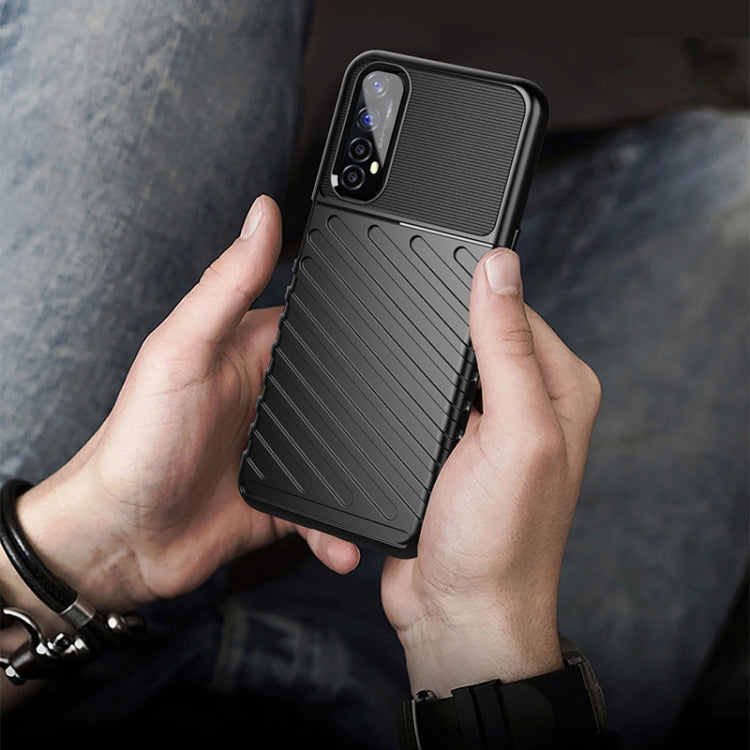 For OPPO Realme 7 Thunderbolt Shockproof TPU Soft Case(Dark Blue)