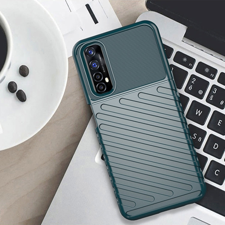 For OPPO Realme 7 Thunderbolt Shockproof TPU Soft Case(Dark Blue)