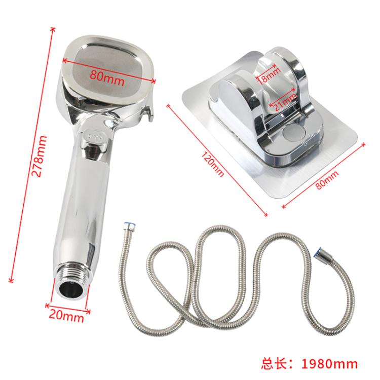 RV Square Four Gear Shower Flexible Pipe Spray Kit - Silver