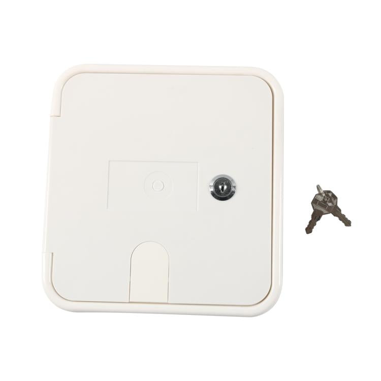 RV / Camper Power Cable Hatch with Screws and Key - White