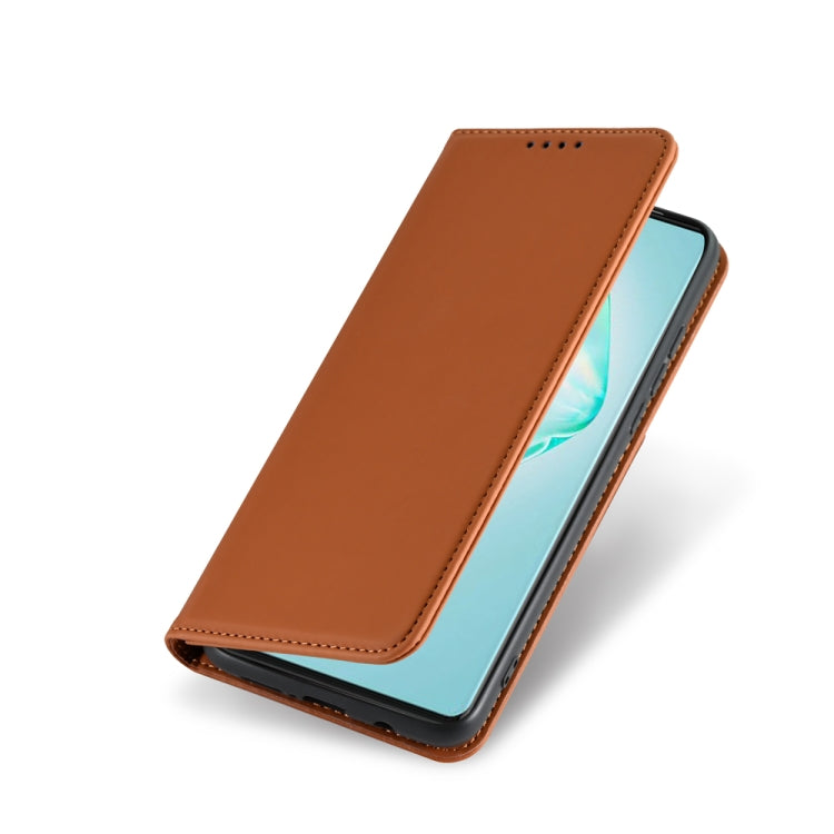 For Samsung Galaxy A91 Strong Magnetism Shockproof Horizontal Flip Liquid Feel Leather Case with Holder & Card Slots & Wallet