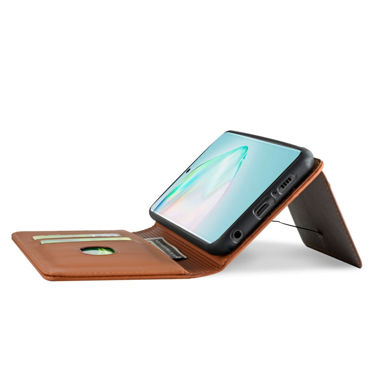 For Samsung Galaxy A91 Strong Magnetism Shockproof Horizontal Flip Liquid Feel Leather Case with Holder & Card Slots & Wallet