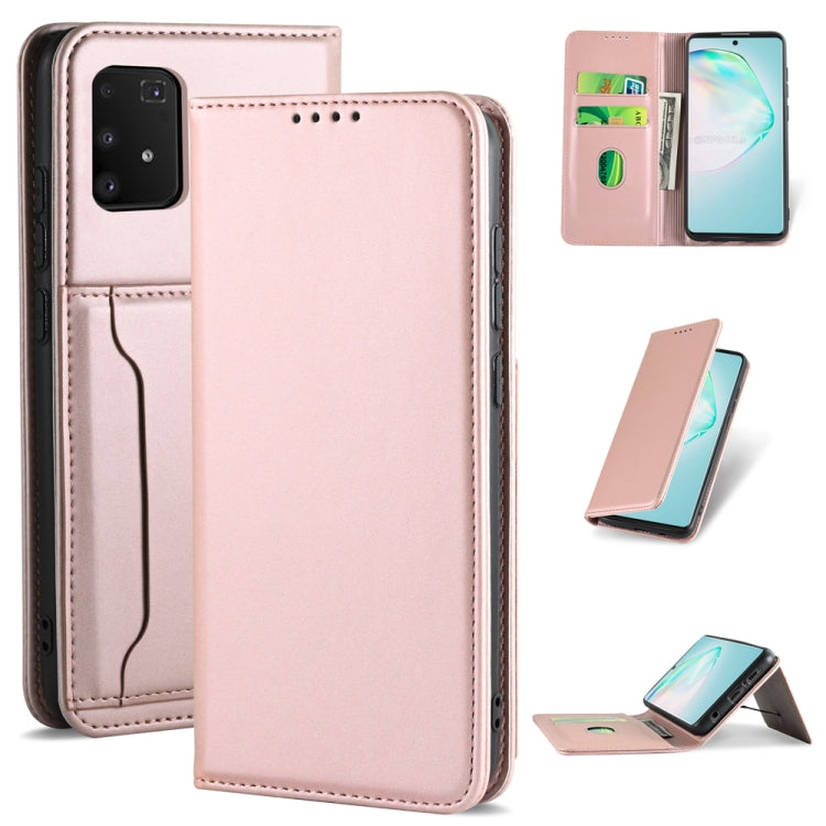 For Samsung Galaxy A91 Strong Magnetism Shockproof Horizontal Flip Liquid Feel Leather Case with Holder & Card Slots & Wallet