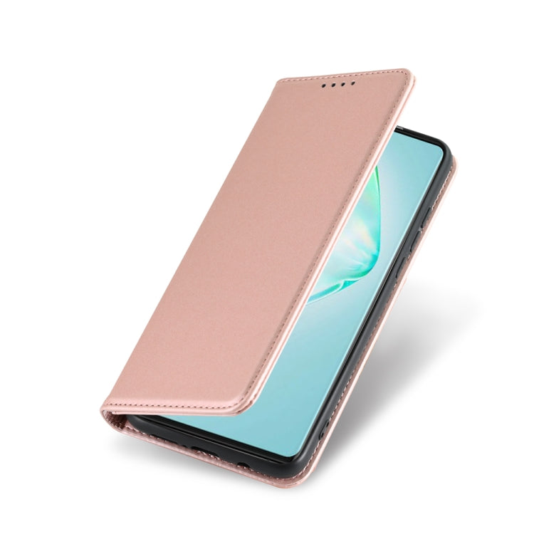 For Samsung Galaxy A91 Strong Magnetism Shockproof Horizontal Flip Liquid Feel Leather Case with Holder & Card Slots & Wallet