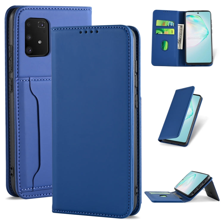 For Samsung Galaxy A91 Strong Magnetism Shockproof Horizontal Flip Liquid Feel Leather Case with Holder & Card Slots & Wallet