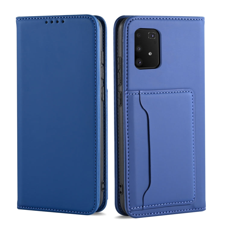 For Samsung Galaxy A91 Strong Magnetism Shockproof Horizontal Flip Liquid Feel Leather Case with Holder & Card Slots & Wallet