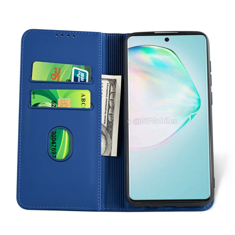 For Samsung Galaxy A91 Strong Magnetism Shockproof Horizontal Flip Liquid Feel Leather Case with Holder & Card Slots & Wallet