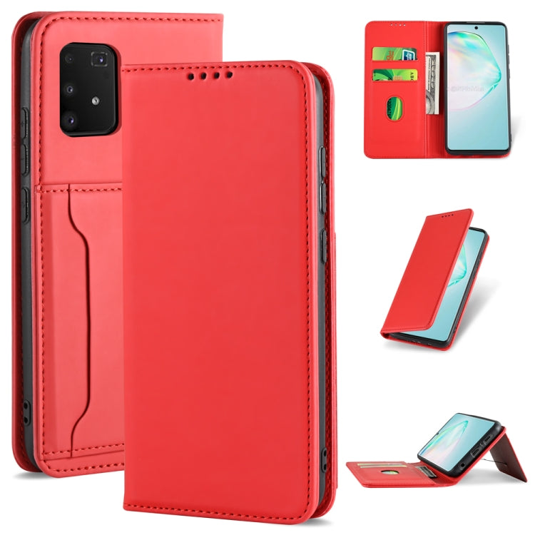 For Samsung Galaxy A91 Strong Magnetism Shockproof Horizontal Flip Liquid Feel Leather Case with Holder & Card Slots & Wallet