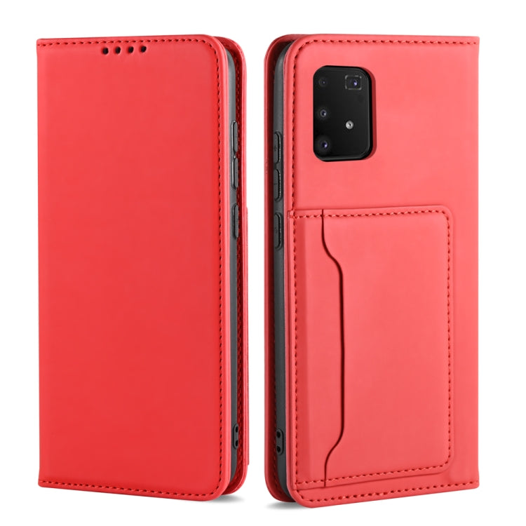 For Samsung Galaxy A91 Strong Magnetism Shockproof Horizontal Flip Liquid Feel Leather Case with Holder & Card Slots & Wallet