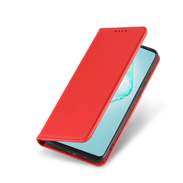 For Samsung Galaxy A91 Strong Magnetism Shockproof Horizontal Flip Liquid Feel Leather Case with Holder & Card Slots & Wallet