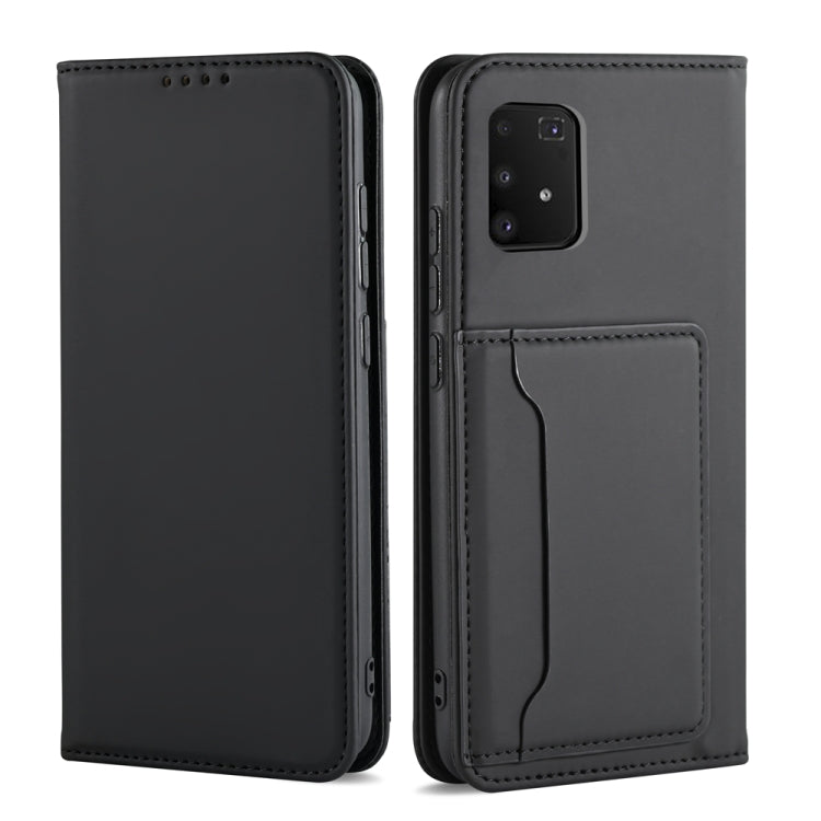 For Samsung Galaxy A91 Strong Magnetism Shockproof Horizontal Flip Liquid Feel Leather Case with Holder & Card Slots & Wallet