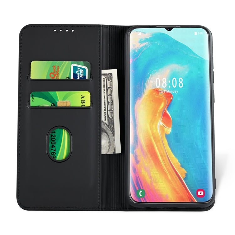 For Samsung Galaxy M60s Strong Magnetism Shockproof Horizontal Flip Liquid Feel Leather Case with Holder & Card Slots & Wallet
