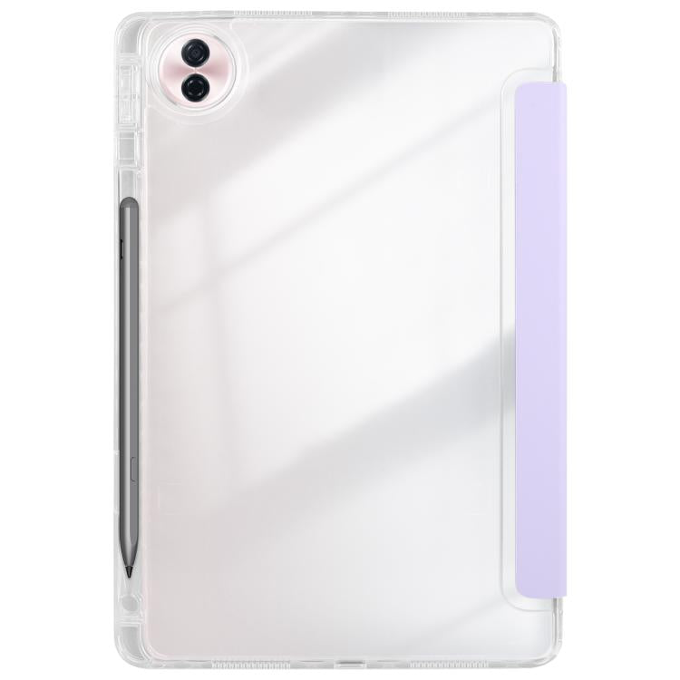 For Honor Pad 10 12.1 3-Fold Clear Acrylic Leather Tablet Case