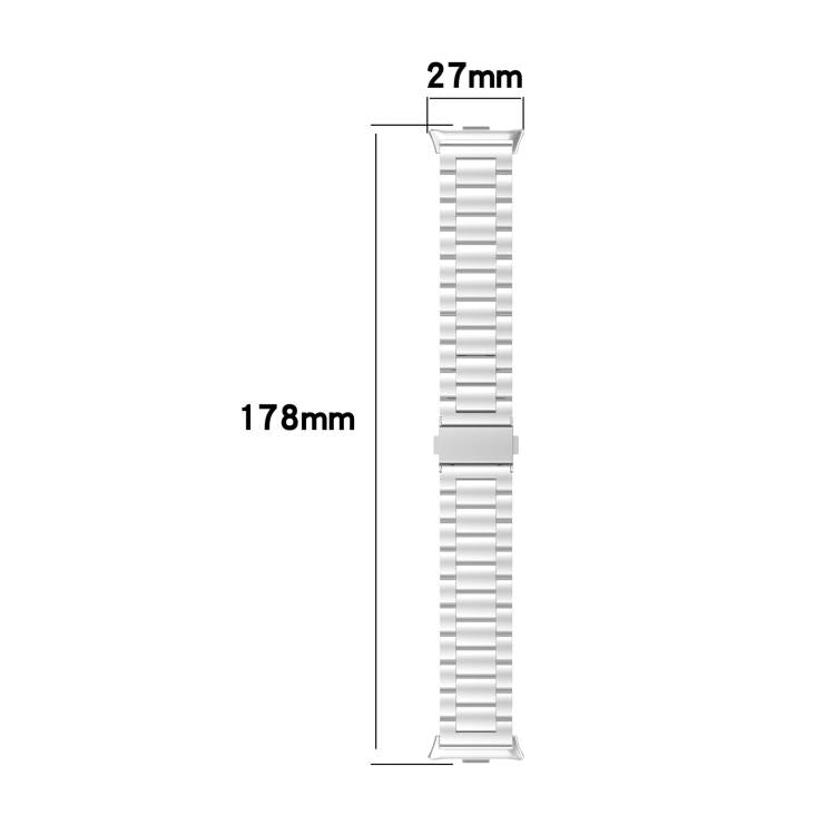 For Xiaomi Band 10 Pro / Redmi Watch 6 Tri-beads Flat Buckle Titanium Alloy Watch Band