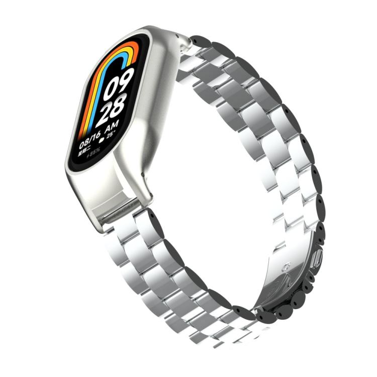 For Xiaomi Band 9 / 8 Tri-beads Flat Buckle Titanium Alloy Watch Band