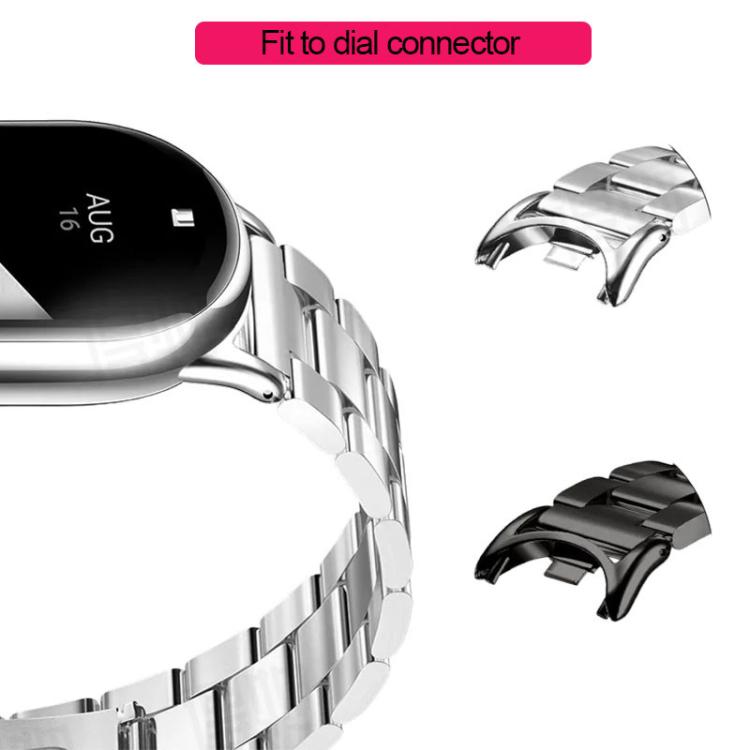 For Xiaomi Band 9 / 8 Tri-beads Flat Buckle Titanium Alloy Watch Band