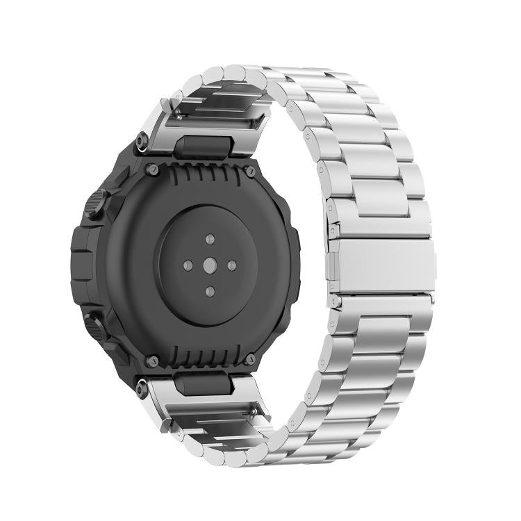 For Huami Amazfit T-Rex Pro A1918 Tri-beads Flat Buckle Titanium Alloy Watch Band