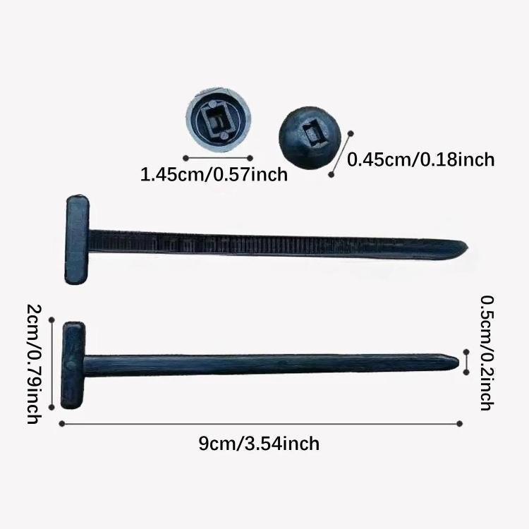 100pcs / Pack PP Universal Cable Tie Buckle - Black