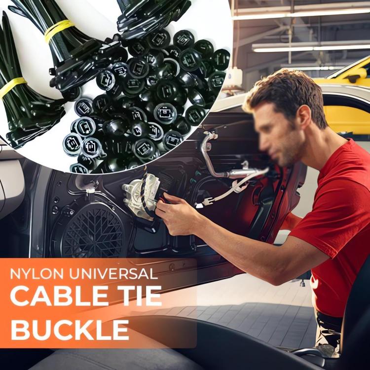 100pcs / Pack PP Universal Cable Tie Buckle - Black